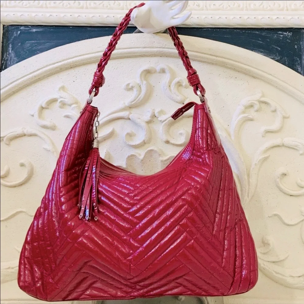 Cole Haan Genevieve Quilted Patent Leather Hobo